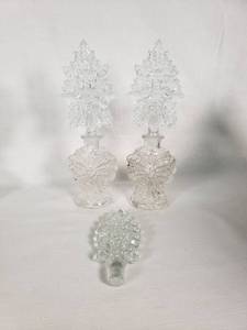 Set of Clear Glass Perfume Bottles with Stoppers 8