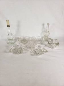 Glass Oil Lamps and Candle Holders including Star-Shaped Holders and Decorative Bases