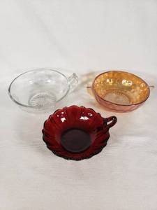 Vintage Glass Bowls - Clear, Amber, and Ruby Red