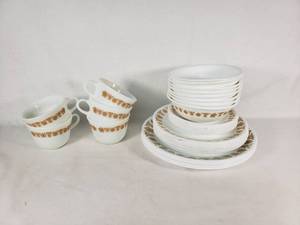 Lot of Pyrex Dinnerware with Cups and Plates