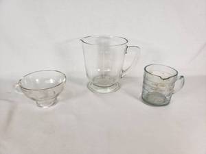 Glass Measuring Cups and Bowl