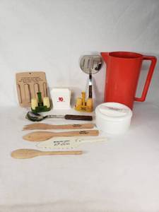 Vintage Hector, Minnesota Kitchen Utensil Collection with Advertising - Hector, MN Hector Direct Service, Gambles, Ginsburgs, Wallys Electric Service