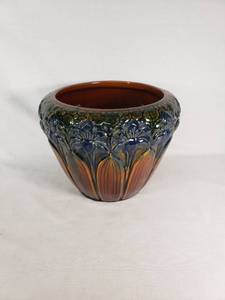 Vintage Ceramic Planter with Floral Design