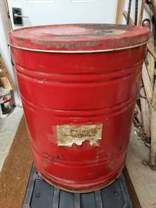 Prido 110 Pound Shortening Drum 20ish Inches tall