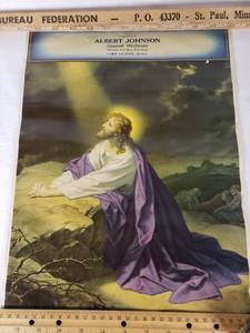Albert Johnson General Hardware Lake Lillian Advertisement Religious Poster
