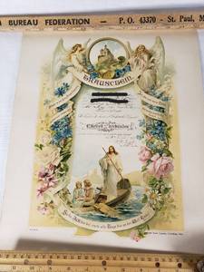 Trauschein (Marriage Certificate) by Lutheran Book Concern - 1914