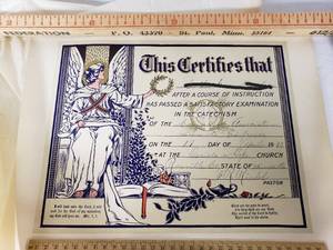 Certificate of Catechism Completion - 1910