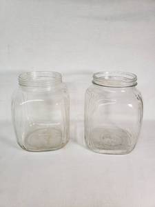 Pair of Clear Glass Storage Jars with Lids