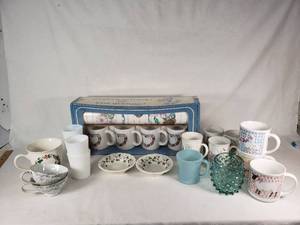 Mixed Dishware including Imperial China Seville Teacups, Syracuse China Bowls, Fire King Mug and More