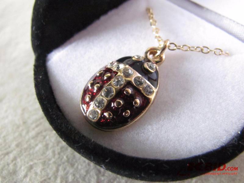 Lady Bug Pendant Necklace & Decorative Box