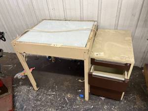 Glass Light-Up Table  File Cabinet