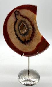 Polished Agate Slice on Stand