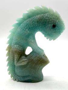 Carved Quartz Crystal Lizard Sculpture