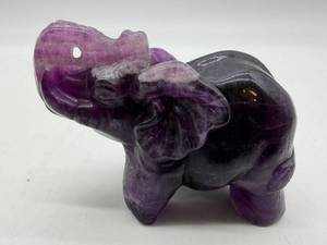 Natural Carved Amethyst Stone Elephant