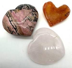 Polished Heart Stone Set (Lot of 3)