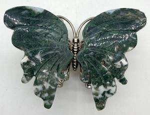 Moss Agate Figural Butterfly