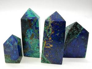 Natural Blue Azurite Malachite Points (Lot of 4)