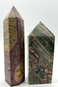 Desert Jasper & Ocean Jasper Obelisks (Lot of 2)