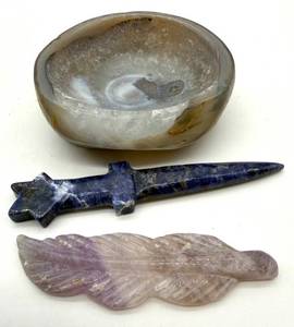 Polished Stone Carving Mixed Lot of 3