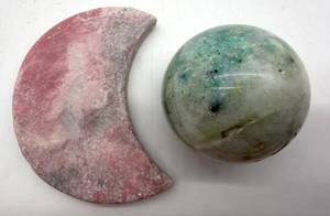 Phoenix Pine Sphere & Pink Amethyst Moon Stone Mixed Lot