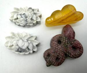 Hand Carved Stone Figure Group Mixed Lot of 4