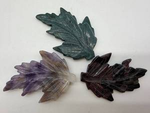 Carved Stone Leaf Set (Lot of 3)
