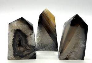 Polished Stone Crystal Towers (Lot of 3)
