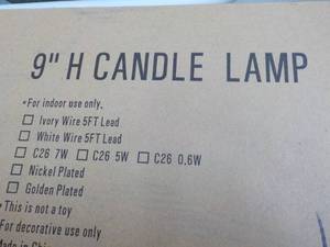 9 High Candle Lamp...