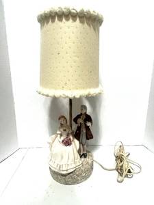 Vintage Plaster Victorian Couple Lamp