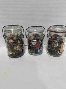 Three Jars of Vintage Buttons. More great jars