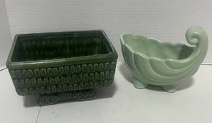 Two Vintage Planters Unmarked. One has crack