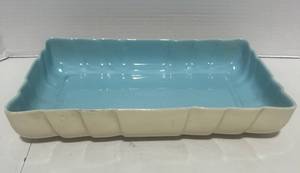 Vintage Turquoise Los Angeles Potteries Serving Dish