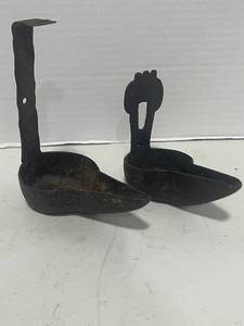 Antique Wrought Iron Cruise or Betty Whale Oil Lamps