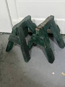 Pair of 18 Green Sawhorses