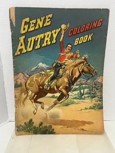 Large Gene Autry Coloring Book Fair Condition. Some pages have been colored