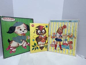 Three 1960s Witman Publishing Cardboard Puzzles