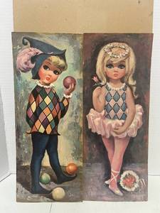Two Vintage Unframed 1965 Big Eye Goji Prints 6 X 15