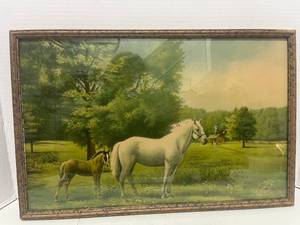 Antique Framed Horse Print