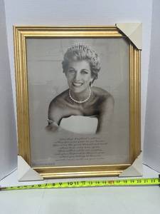 Vintage Princess Diana Goodbye Englands Rose Framed Poster 24  X 19