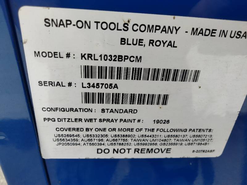 Snap-on Classic Series KRL1032 triple-bank roll cab tool box in