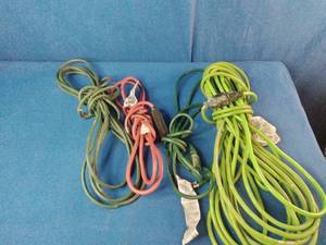Heavy-duty extension cords with 3-prong connectors.