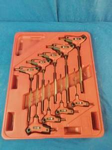 9-piece MacTools T-handle hex key set typically used for industrial or workshop maintenance.