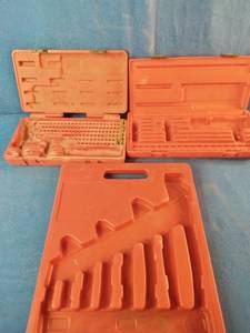 Red plastic blow-molded tool cases
