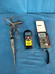 Mac Tools compact Digital Pocket Multimeter, Stanley 77-018 IntelliMeasure, and Automotive Test Light
