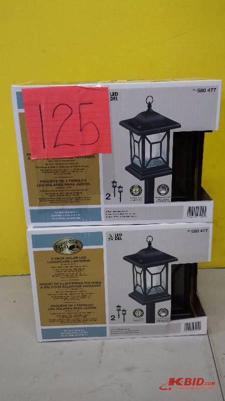 lot 125 image: Lot of 2 - 2 Pack Solar LED Lanterns