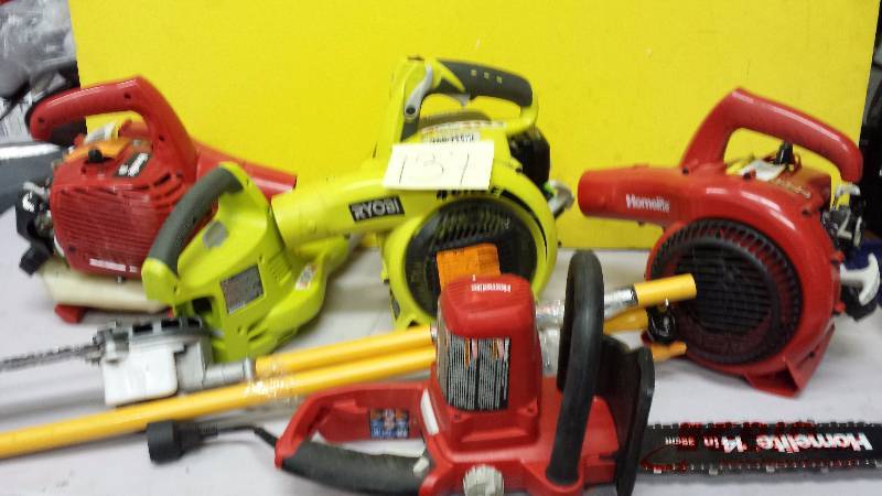 lot 137 image: Lot of Garden Tools- Ryobi-Homelite