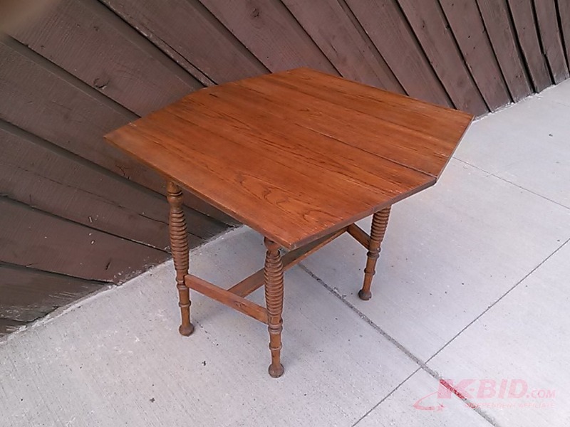ANTIQUE FOLDING GAME TABLE-WALL TABLE WITH STORAGE-SOLID OAK