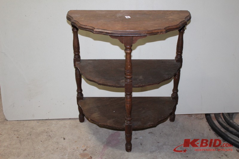 Wood 3 Tiered Half Circle Shelf