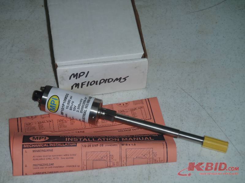 lot 46 image: MPI MF101P10MSS Plastic Melt Pressure TransducerTransmitter