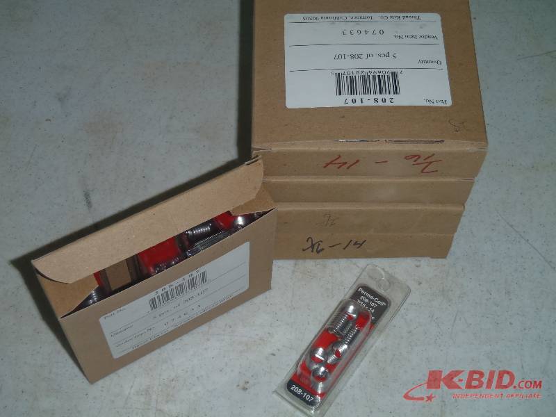 lot 55 image: Five Boxes (5 Packages per Box) of Perma-Coil 208-107 Thread Repair Kit 716-14 Inch Coarse